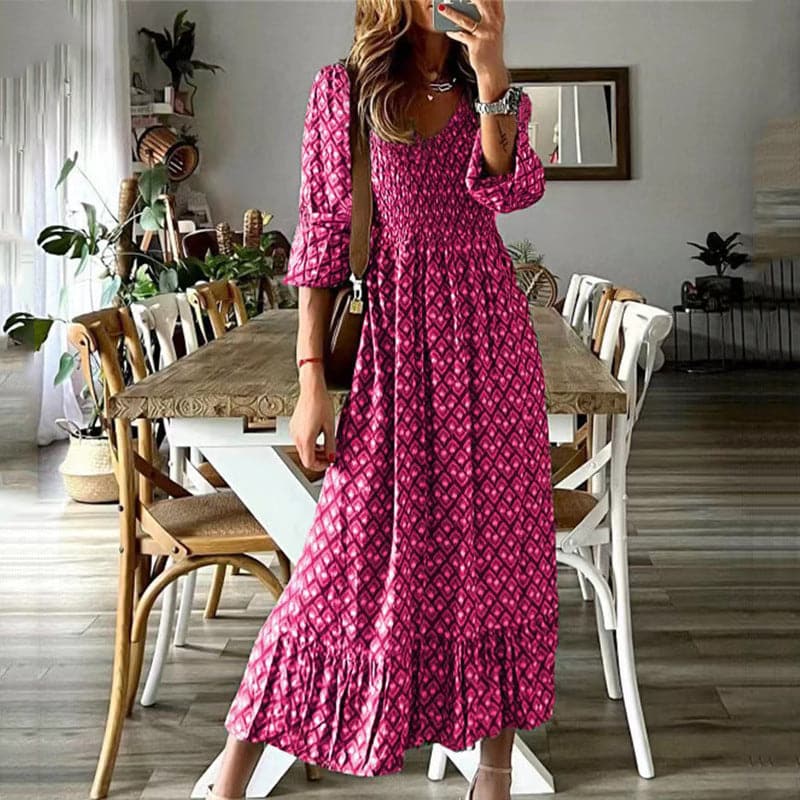 Alma hansen | A-line Maxi Dress - Bohemian Style - Image 3