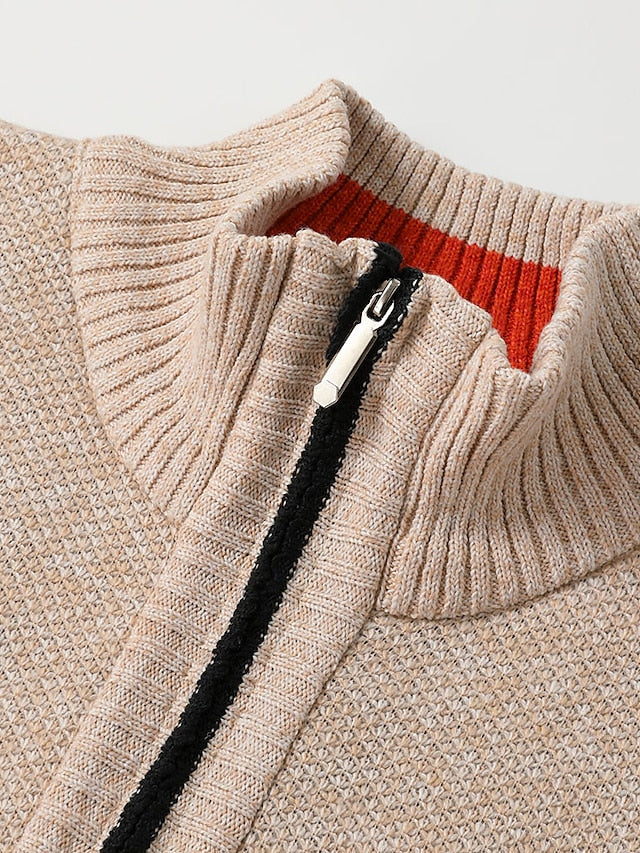 Chad | Men's Full-Zip Ribbed Knit Cardigan - Image 3