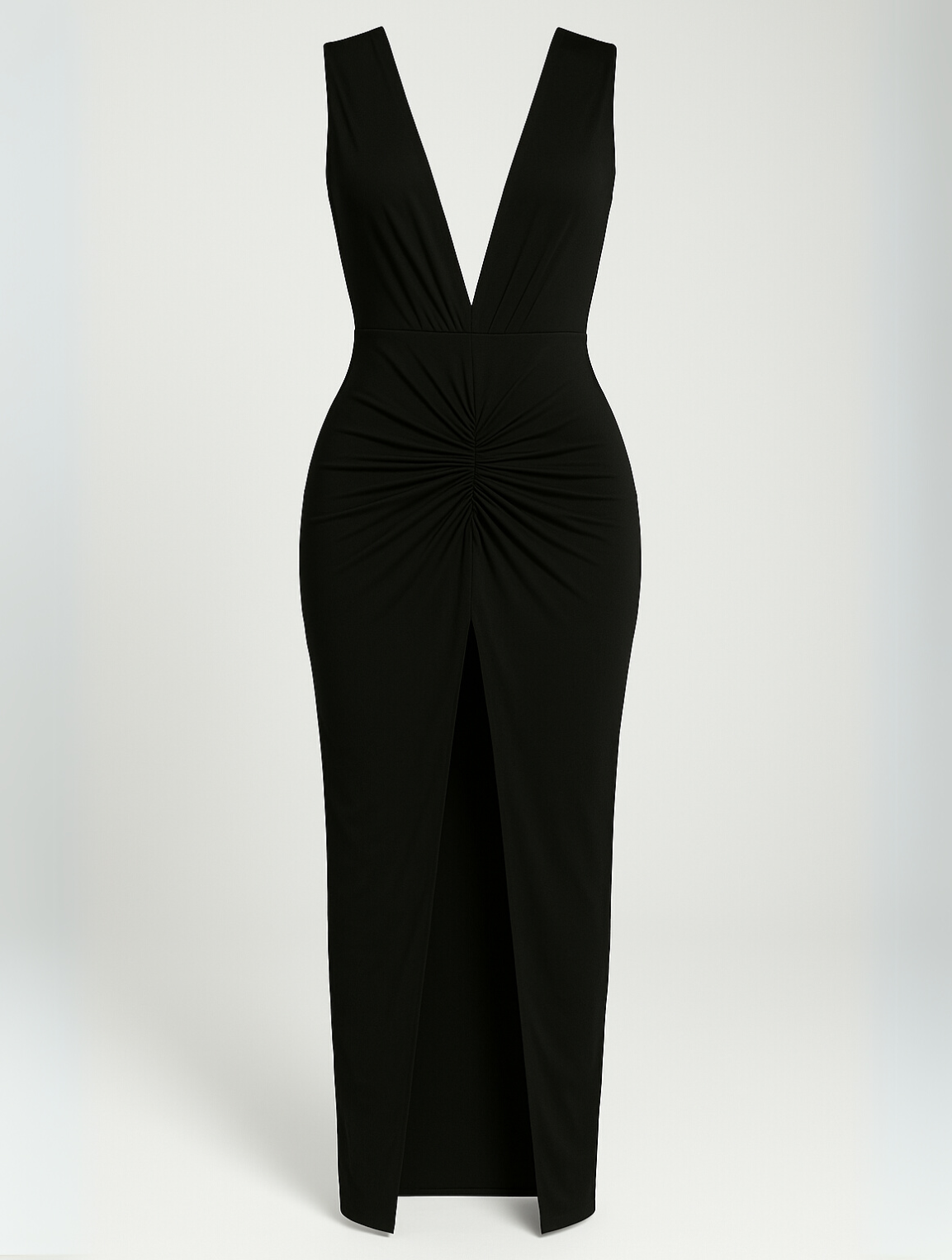 Michelle | Elegant Milan Plunge Ruched Dress - Image 5