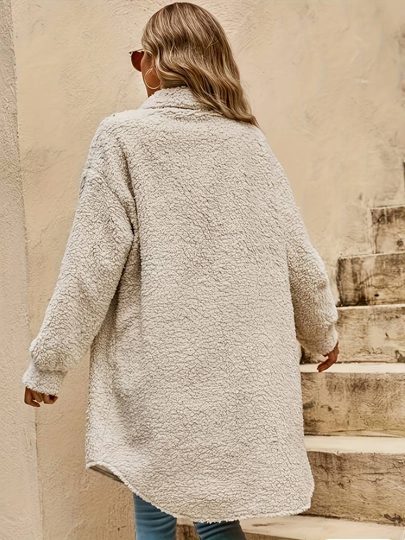 Robin | Women's Oversized Sherpa Coat - Image 2