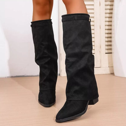 Shannon | Women's Knee High Slouch Pointed Toe Boots - Image 6