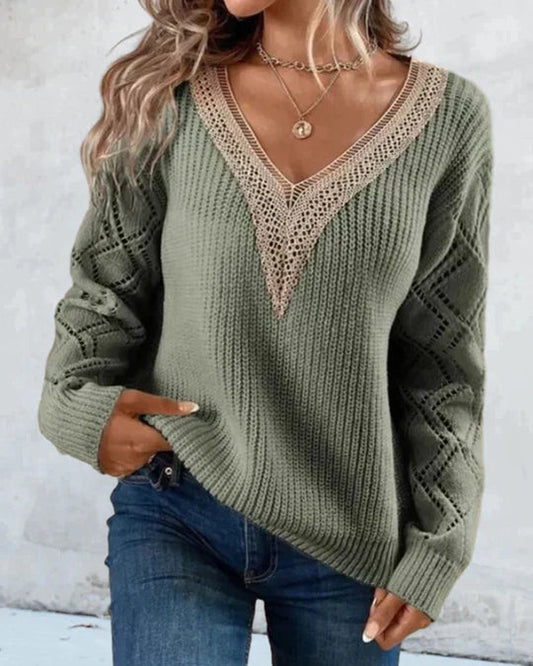 Cassandra | Elegant Comfortable V-Neck Sweater - Image 1