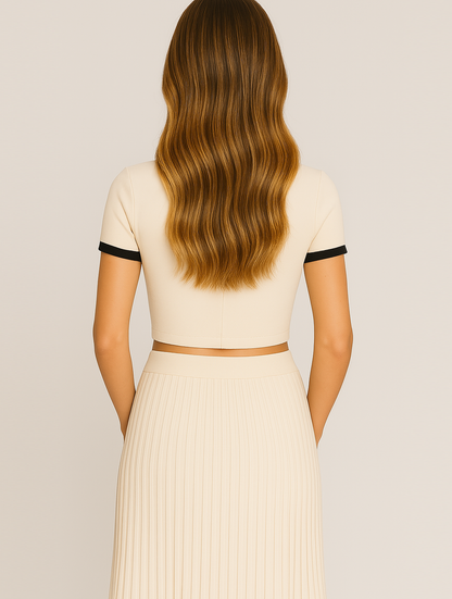 Irene | Elegant Cropped Top and Midi Skirt Set - Image 4