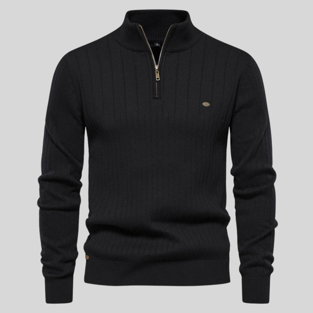 Louie | Men's Quarter Zip Long Sleeve Sweater - Image 1
