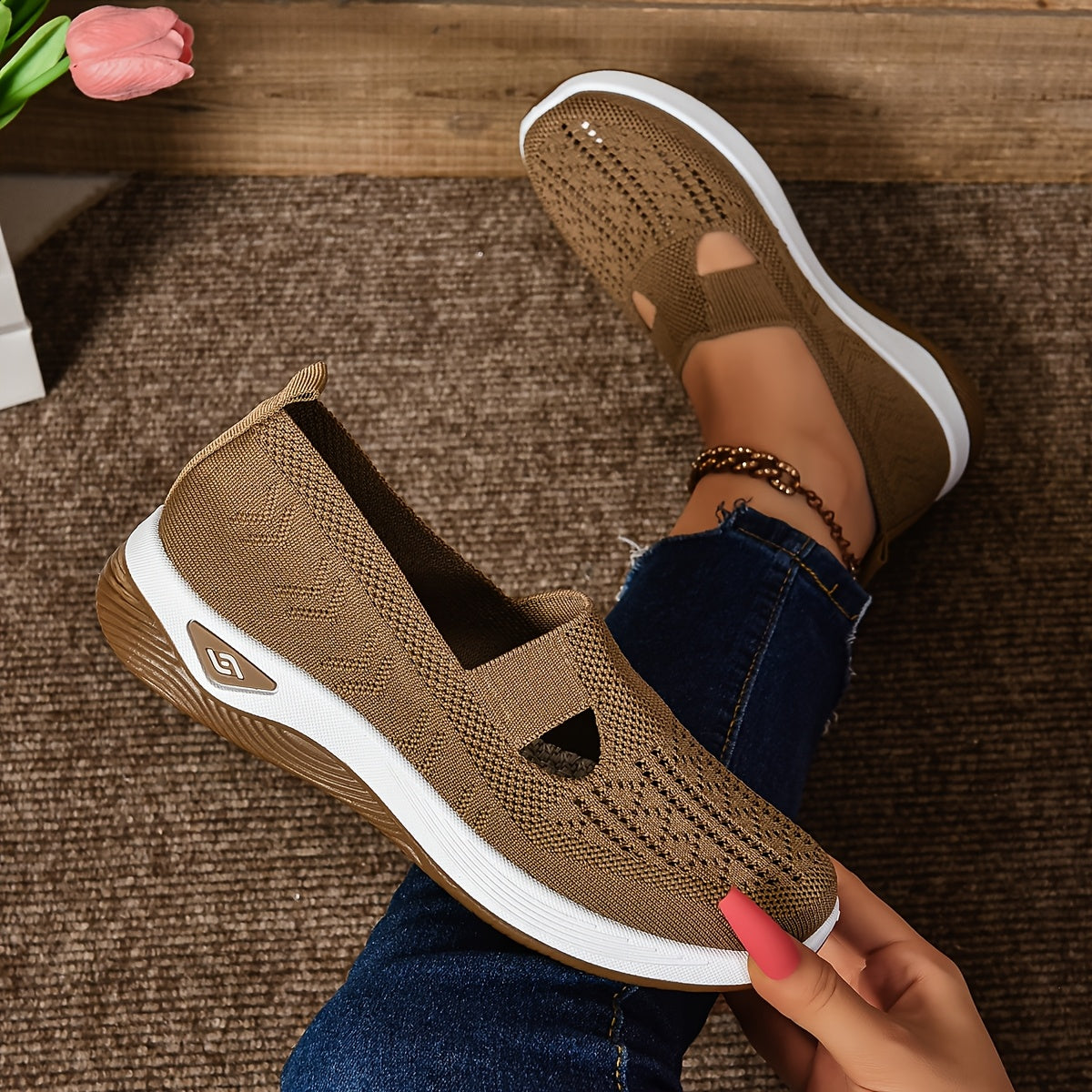 Barbara | Stylish Low-Cut Sneakers - Breathable Knit and Cushioned Comfort - Image 10