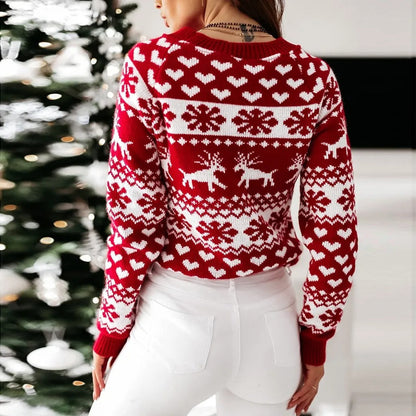 Reese | Women's Fitted Christmas Crewneck Sweater - Image 2