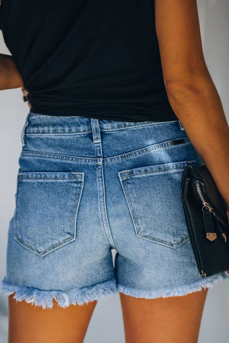 Jordan | Women's Trendy Casual Ripped Denim Shorts - Image 3