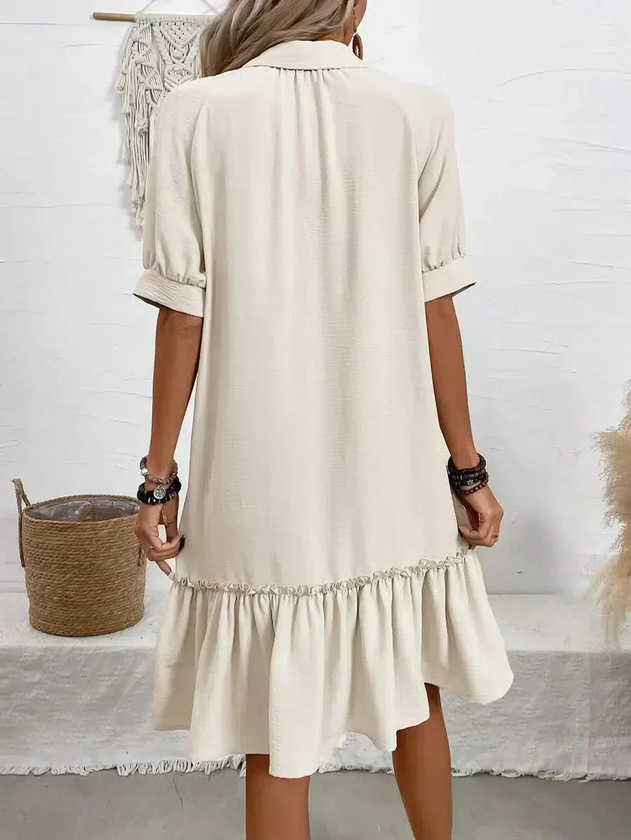 Rachel | Elegant Down Ruffle Dress for Every Occasion - Image 2