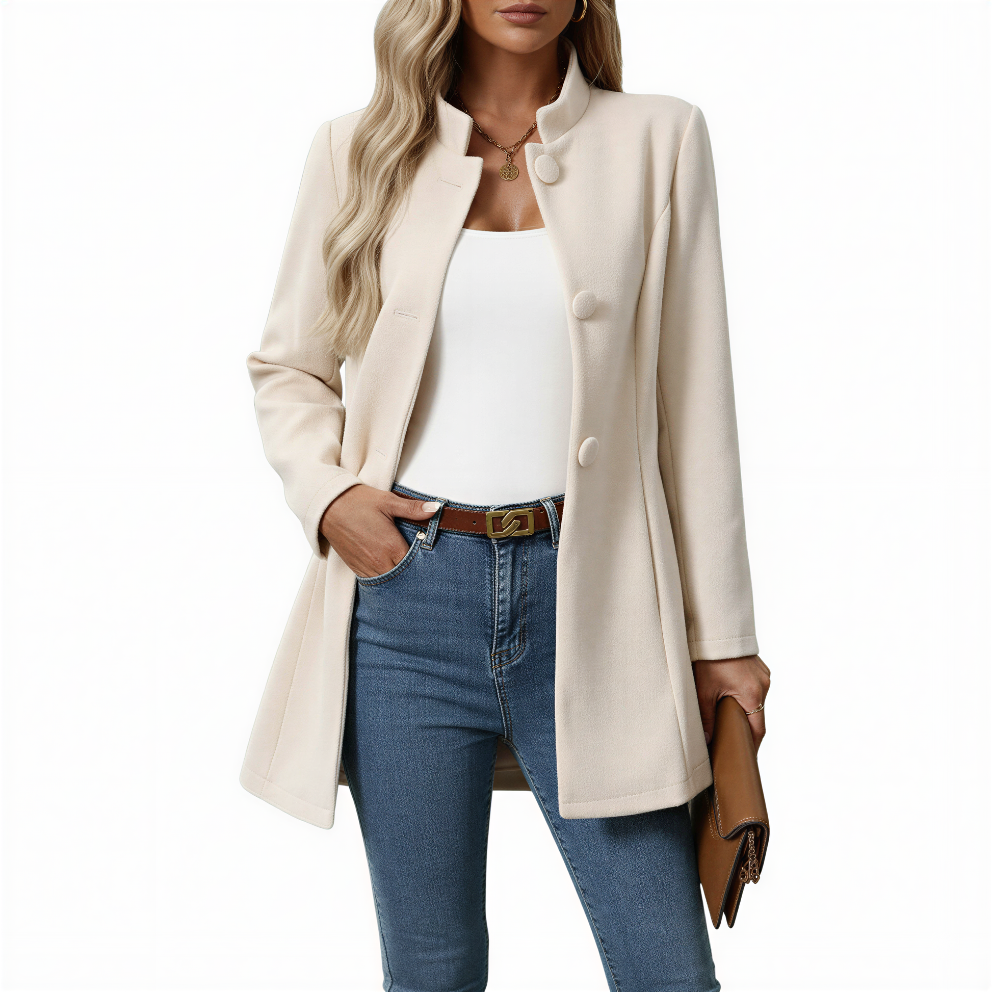 Hallie | Women's Button-Down A-Line Coat - Image 2