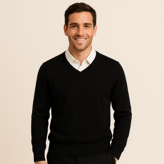 David | Stylish Cotton V-Neck Sweater for Men - Image 1