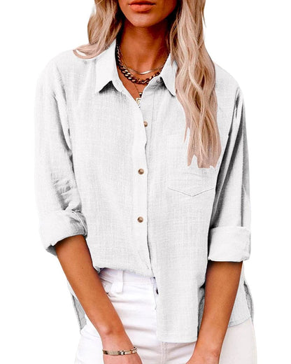 Virginia | Elegant Long Sleeve Linen Shirt for Women - Image 7