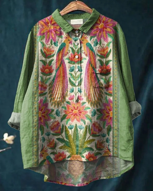 Dianna | Floral Down Shirt for Elegant Style - Image 1