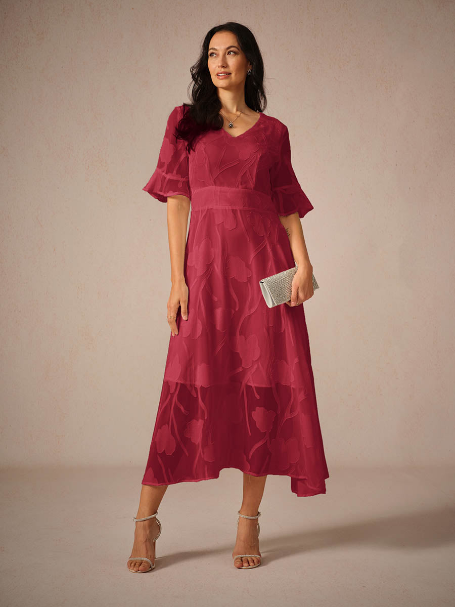 Couture-moda | Elegant Maxi Dress with Flutter Sleeves and Lace Detailing - Image 10