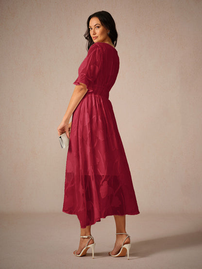 Couture-moda | Elegant Maxi Dress with Flutter Sleeves and Lace Detailing - Image 9