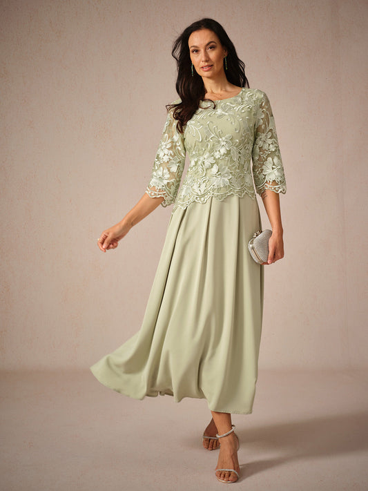 Naomi | Elegant Quarter Sleeve Maxi Dress for Formal Events - Image 1