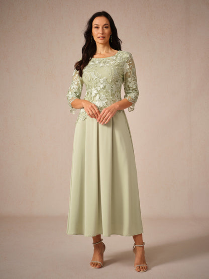 Naomi | Elegant Quarter Sleeve Maxi Dress for Formal Events - Image 2