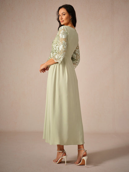 Naomi | Elegant Quarter Sleeve Maxi Dress for Formal Events - Image 4