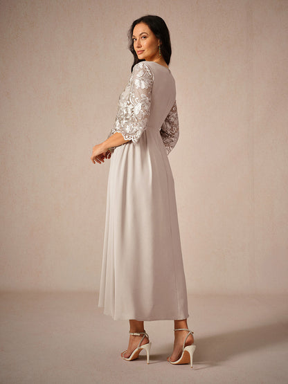 Naomi | Elegant Quarter Sleeve Maxi Dress for Formal Events - Image 12