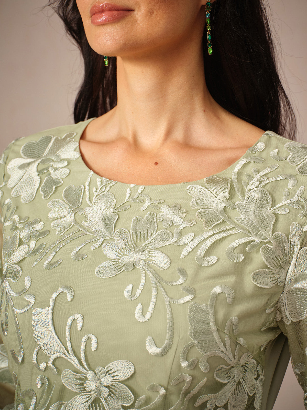 Naomi | Elegant Quarter Sleeve Maxi Dress for Formal Events - Image 3