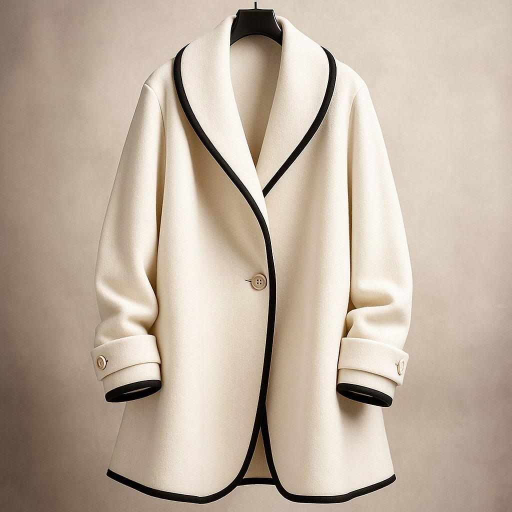 Serena | Women's Single-Breasted Trim Coat - Image 1