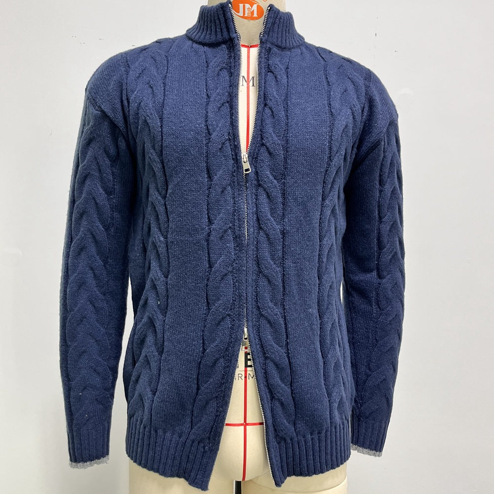 Marco | Men's Zip-Up Cable Knit Sweater - Image 3