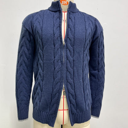 Marco | Men's Zip-Up Cable Knit Sweater - Image 3