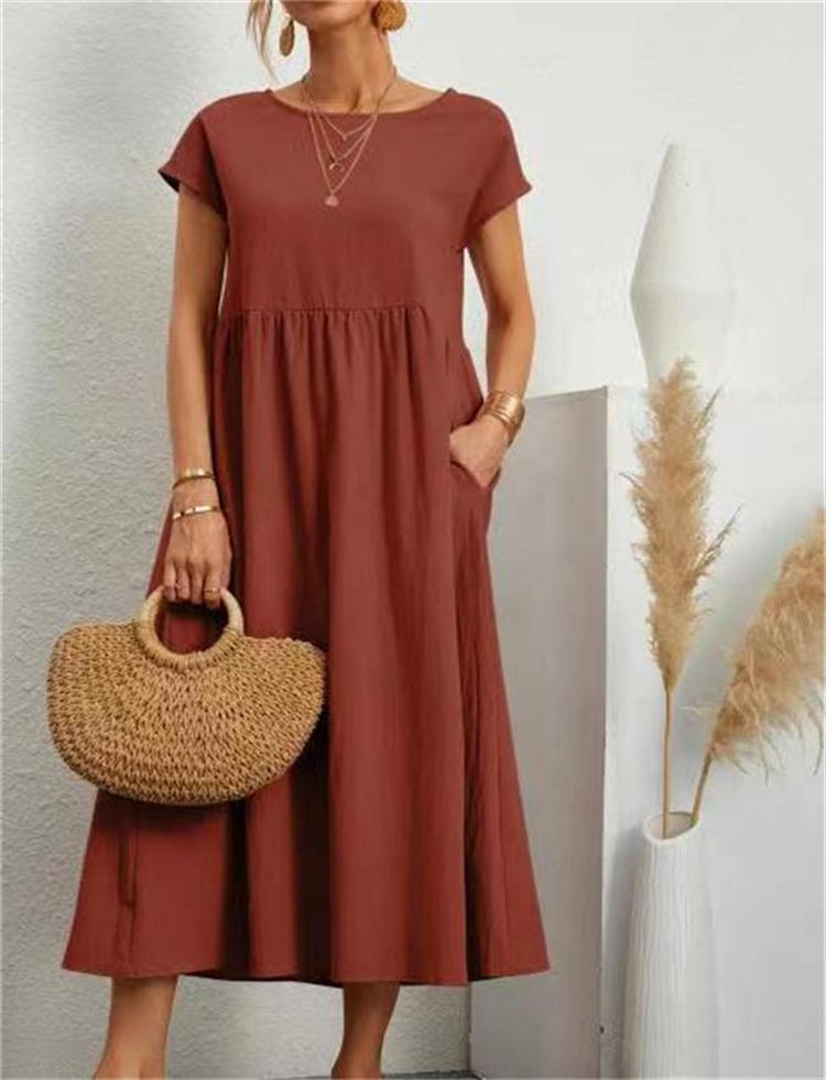 Sylvia | Elegant Relaxed Fit Midi Dress - Image 6