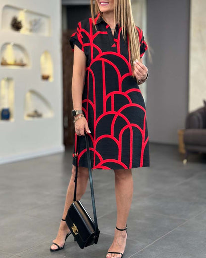 Kathleen | Stylish Graphic Print Dress - Image 6