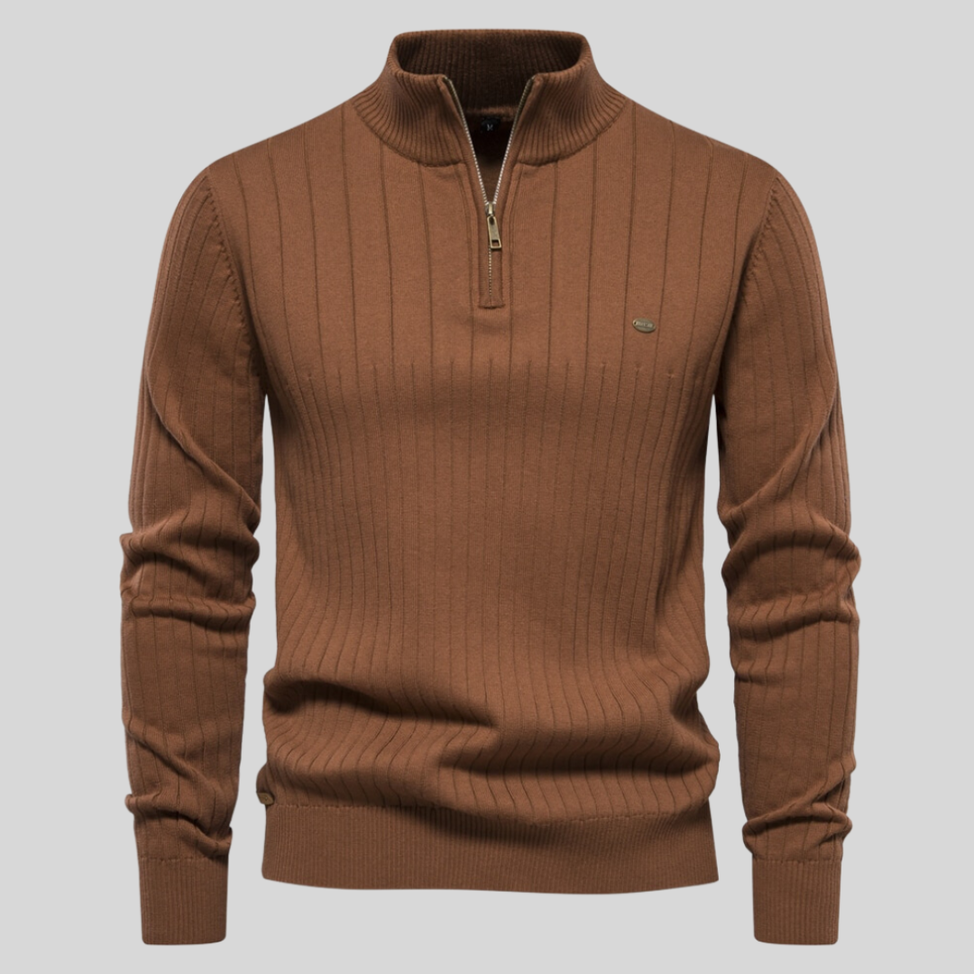 Louie | Men's Quarter Zip Long Sleeve Sweater - Image 8