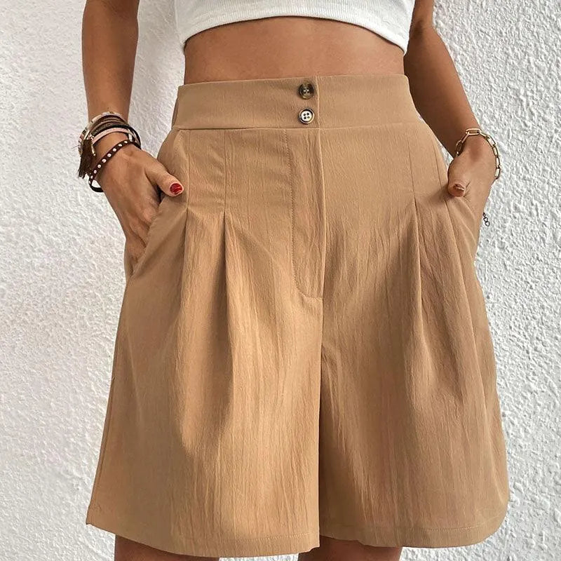 Couture-moda | High-Waisted Pleated Shorts - Lightweight Summer Style - Image 3
