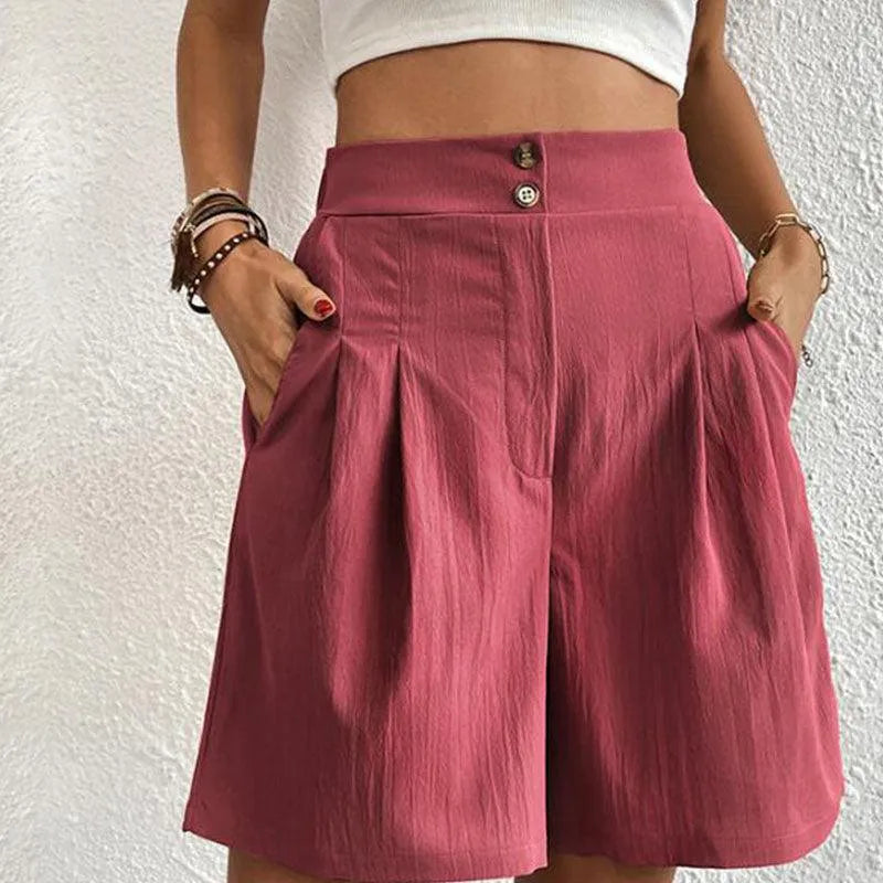Couture-moda | High-Waisted Pleated Shorts - Lightweight Summer Style - Image 2