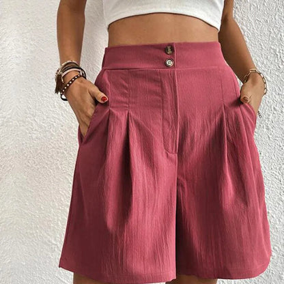 Couture-moda | High-Waisted Pleated Shorts - Lightweight Summer Style - Image 2