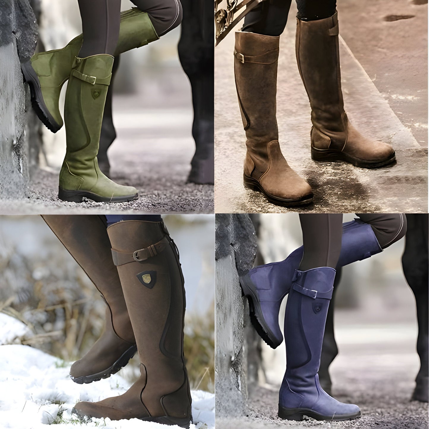 Marcia | Women's Knee High Flat Riding Boots with Buckle Detail - Image 3