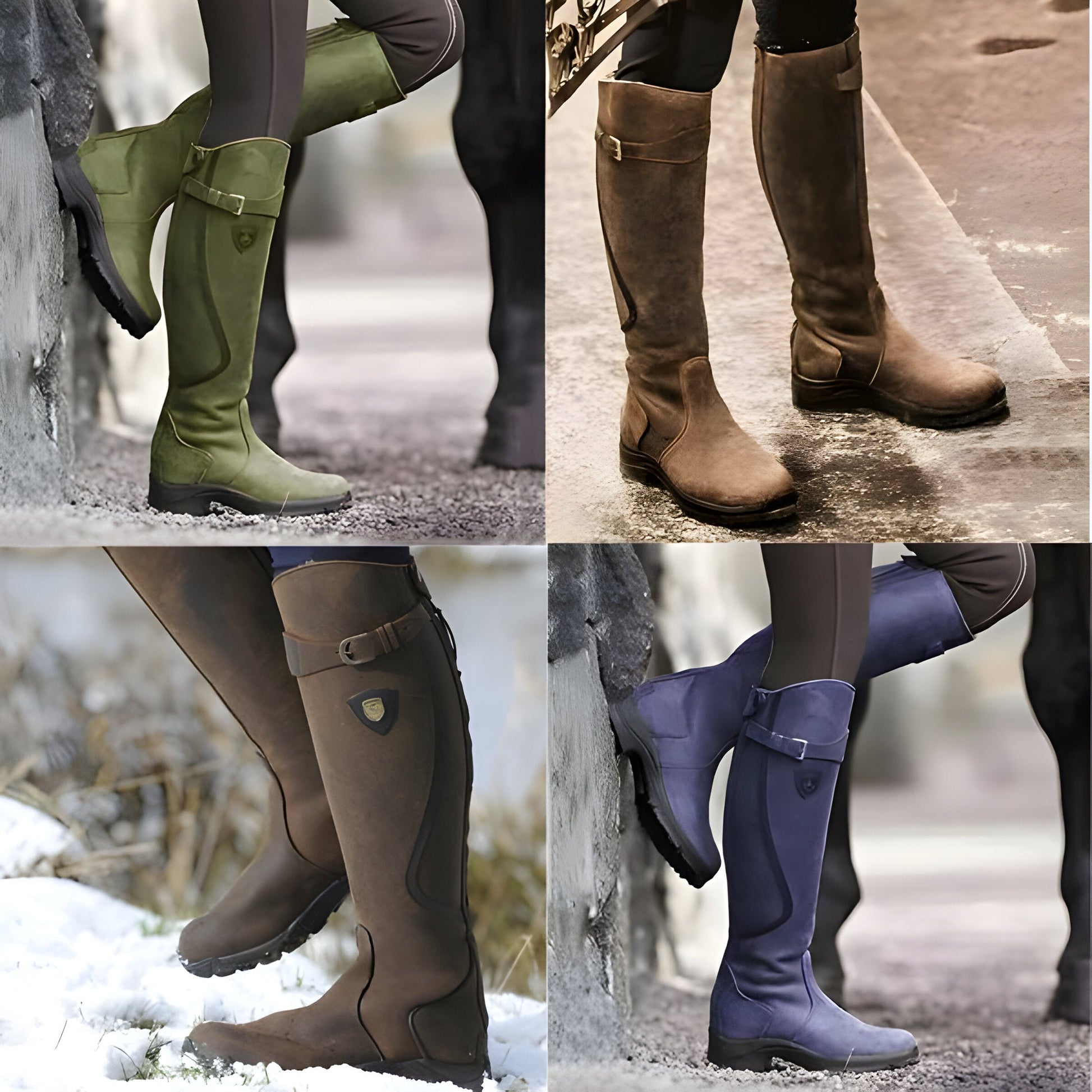 Marcia | Women's Knee High Flat Riding Boots with Buckle Detail - Image 3