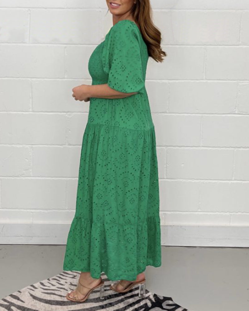 Emma | Elegant Eyelet Maxi Dress - Image 8