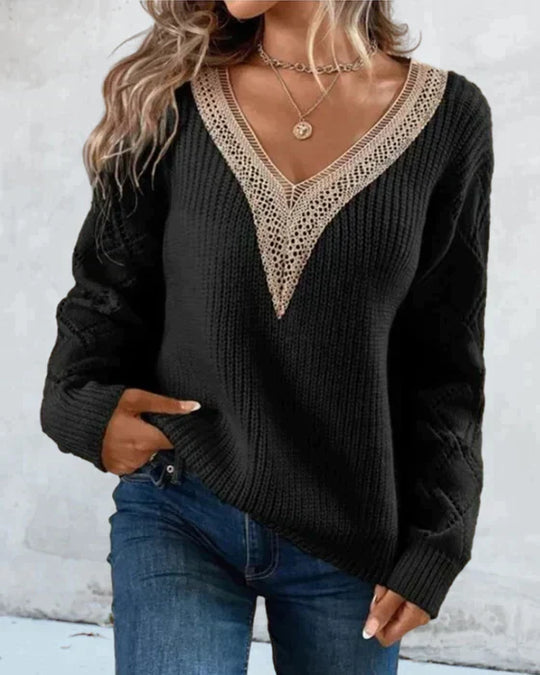 Cassandra | Elegant Comfortable V-Neck Sweater - Image 5