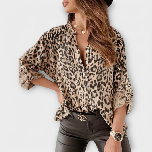 Brand | Stylish Blouse with Leopard Print - Image 1