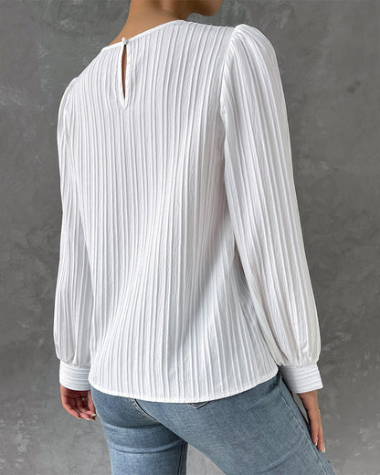 Hannah | Pleated Blouse with Elegant Lantern Sleeves - Image 4