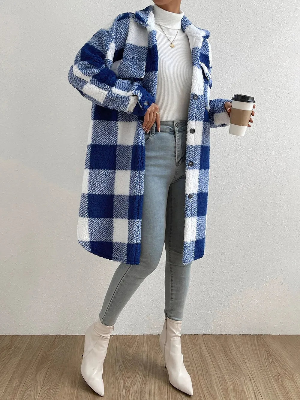 Maureen | Women's Oversized Button-Down Coat - Image 3