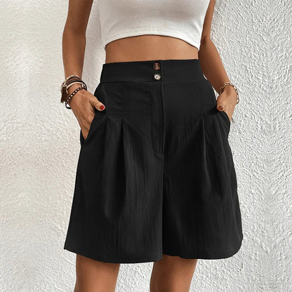 Couture-moda | High-Waisted Pleated Shorts - Lightweight Summer Style - Image 1