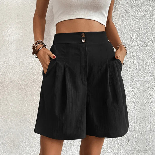 Couture-moda | High-Waisted Pleated Shorts - Lightweight Summer Style - Image 1