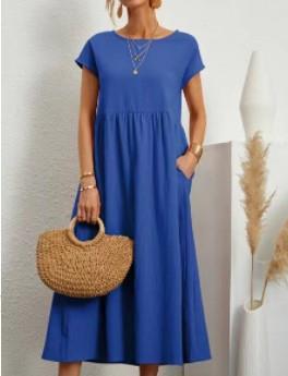 Sylvia | Elegant Relaxed Fit Midi Dress - Image 5