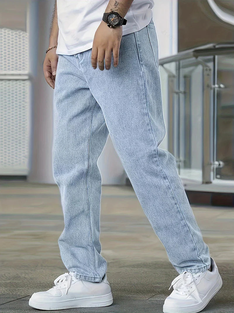 Jeremy | Men's Stylish Cotton Straight Leg Jeans - Image 3