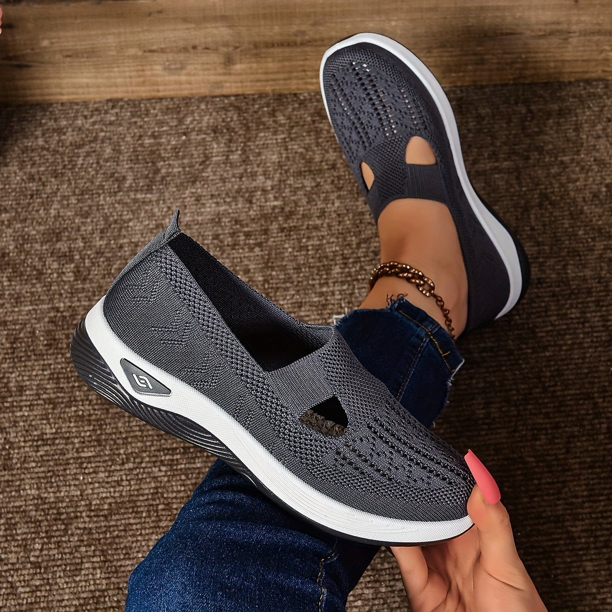 Barbara | Stylish Low-Cut Sneakers - Breathable Knit and Cushioned Comfort - Image 9