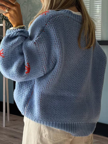 Linda | Women's Oversized Crew Neck Graphic Sweater - Image 3