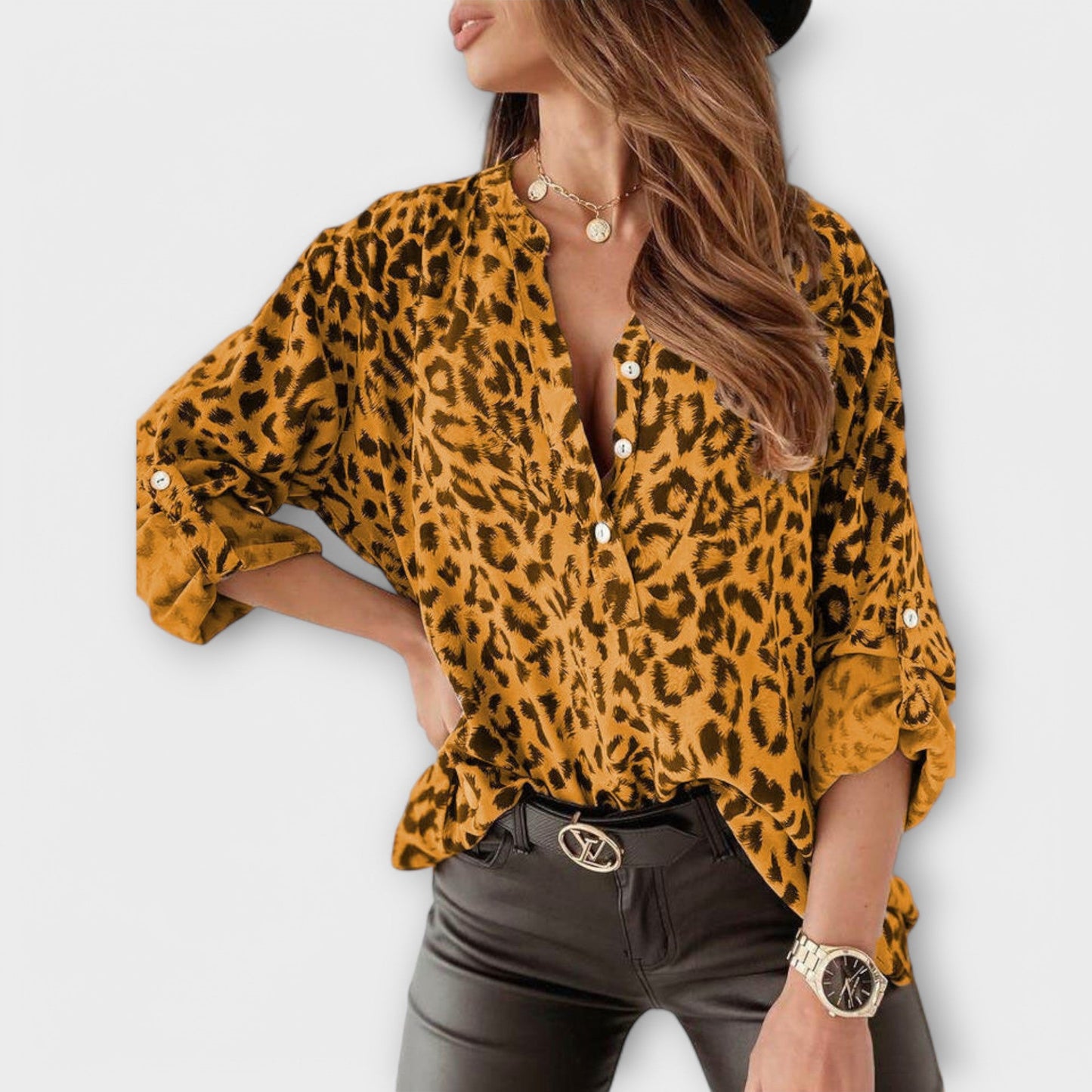 Brand | Stylish Blouse with Leopard Print - Image 3