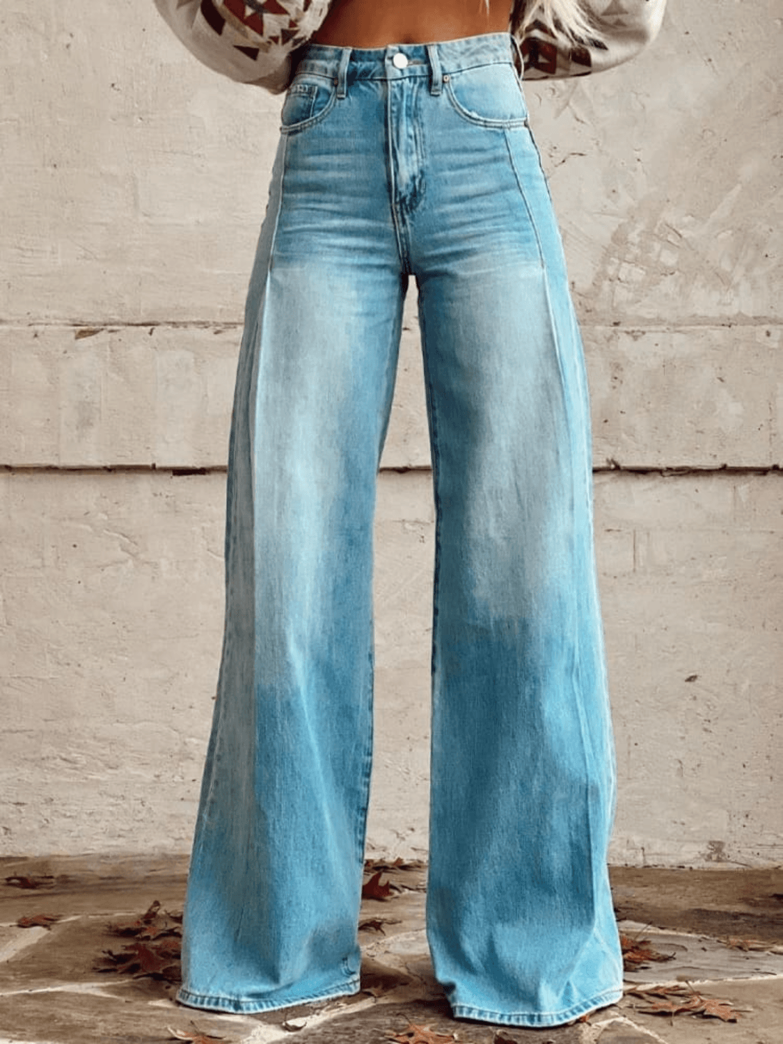 Nancy | High-Waisted Wide-Leg Denim Pants - Stylish and Comfortable - Image 1