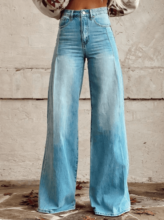 Nancy | High-Waisted Wide-Leg Denim Pants - Stylish and Comfortable - Image 1