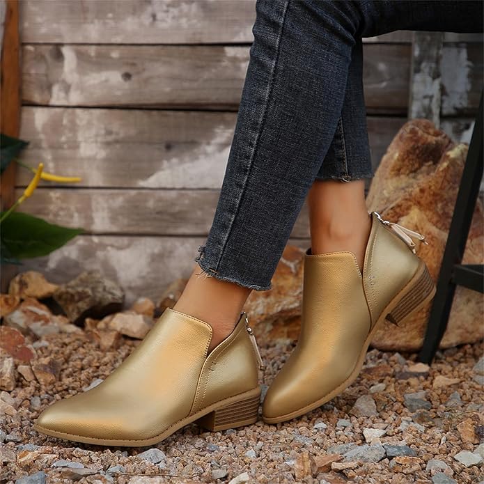 Riley | Women's Wedge Heel Pointed Toe Ankle Boots - Image 17