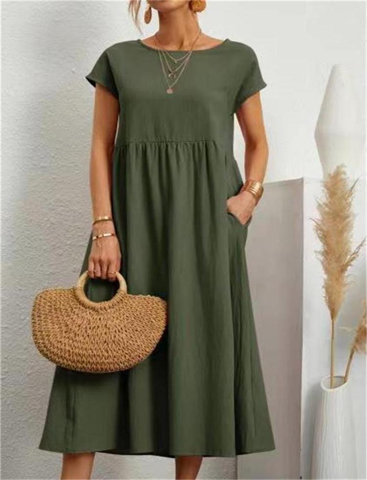 Sylvia | Elegant Relaxed Fit Midi Dress - Image 2